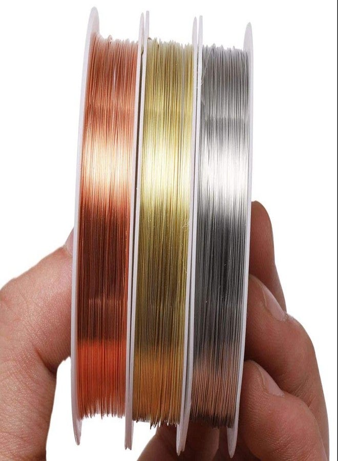 ART IFACT 30 Meters - 20 Gauge Copper, Silver and Brass Wire (10 Meters Each) for Beading Wire, Craft Work, Flower Making, Hobby Crafts and School Crafts Project (20 Gauge (0.92 mm)) - Image 2